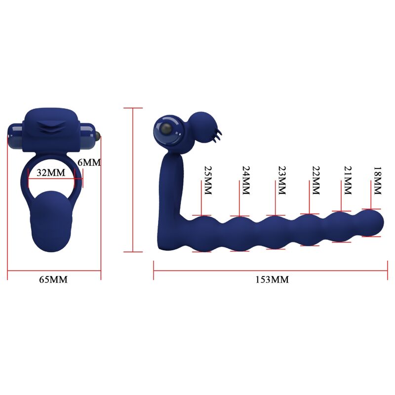 PRETTY LOVE - AJMAL ANEL VIBRADOR COM PLUG AZUL