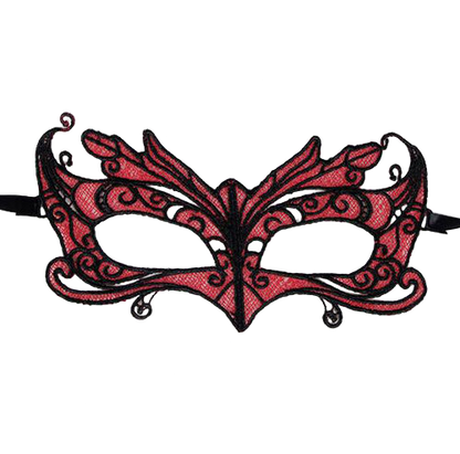QUEEN LINGERIE - MSCARA DE RENDA COM DETALHES VERMELHOS