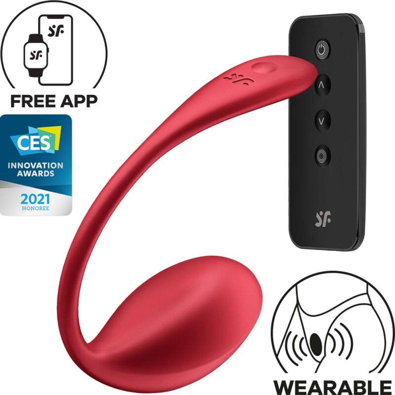 SATISFYER - SHINY PETAL G POINT REMOTE CONTROL STIMULATOR RED FREE APP