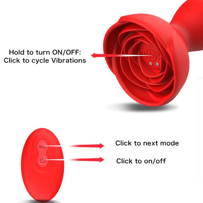 ARMONY -  EXTREME A BLOOM VIBRADOR ROSE E PLUG ANAL CONTROLE REMOTO VERMELHO