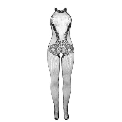 SUBBLIME - 951801 BODYSTOCKING SEM FUNDO DE REDE E RENDA COM GOLA ALTA PRETO TAMANHO ÚNICO