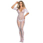 SUBBLIME - 951818 BODYSTOCKING SEM FUNDO DE REDE COM PADRO DE ROSAS BRANCAS TAMANHO ÚNICO