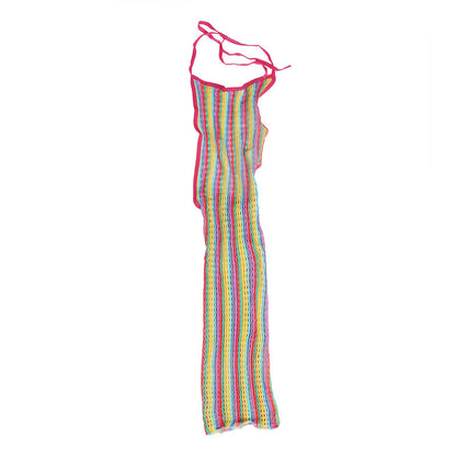 SUBBLIME - 952341 VESTIDO RAINBOW FISHNET TAMANHO ÚNICO