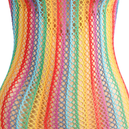 SUBBLIME - 952341 VESTIDO RAINBOW FISHNET TAMANHO ÚNICO