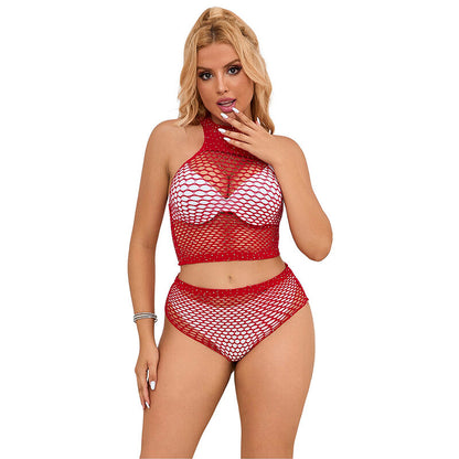 SUBBLIME - 952402 FISHNET SET COM DIAMANTES ROSA TAMANHO ÚNICO