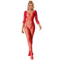 SUBBLIME - 952419 BODYSTOCKING DE REDE COM DIAMANTES MANGA COMPRIDA VERMELHO TAMANHO ÚNICO