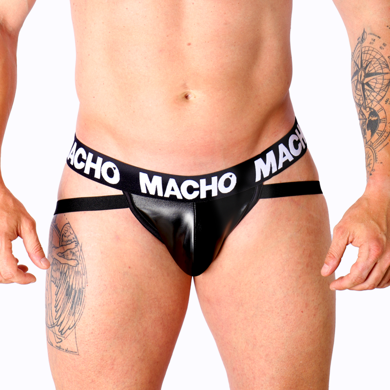 MACHO - MX25NC JOCK BLACK LEATHER L