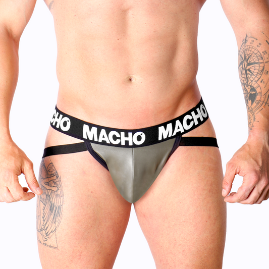 MACHO - MX27GR JOCK LEATHER GRAY BEIGE L