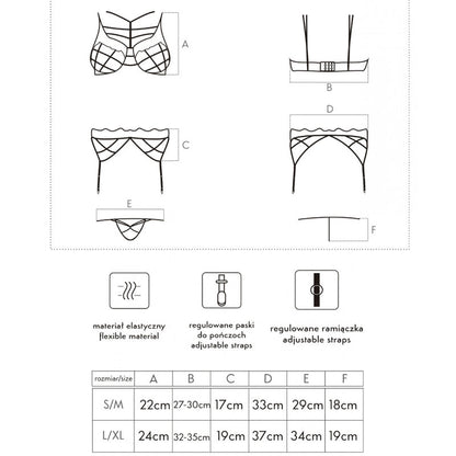 LIVCO CORSETTI FASHION - SOLEDAD LC 20217 SUTIÃ + CALCINHA + CINTA LIGA L/XL