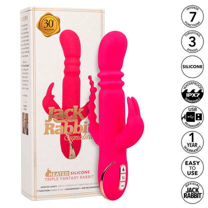 CALEXOTICS - JACK FANTASY VIBRADOR TRIPLO AQUECIDO COELHO ROSA