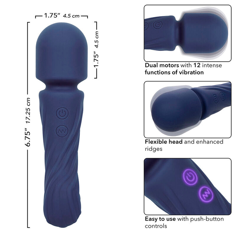 CALEXOTICS - CHARISMA ALLURE MASSAGER DUAL MOTORS 12 FUNÇÕES 17,25 CM X 4,5 CM ROXO