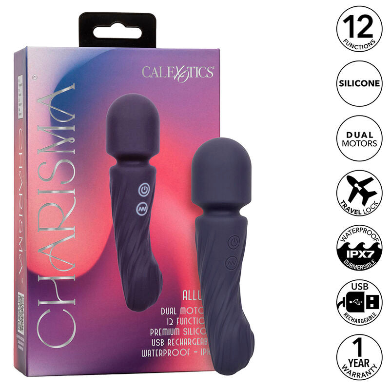 CALEXOTICS - CHARISMA ALLURE MASSAGER DUAL MOTORS 12 FUNÇÕES 17,25 CM X 4,5 CM ROXO