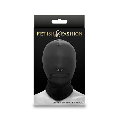NS NOVELTIES - FETISH & FASHION FECHADO BOCA COM ZÍPER CAPUZ NYLON PRETO