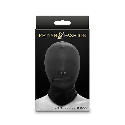 NS NOVELTIES - FETISH & FASHION FECHADO BOCA COM ZÍPER CAPUZ NYLON PRETO
