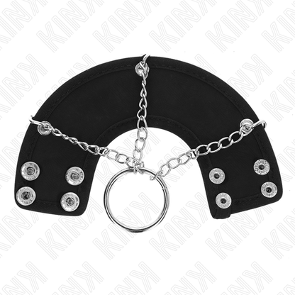 KINK - ANEL PARA PÊNIS 4 CM CORRENTE 7 CM METAL COM CINTO DE COURO