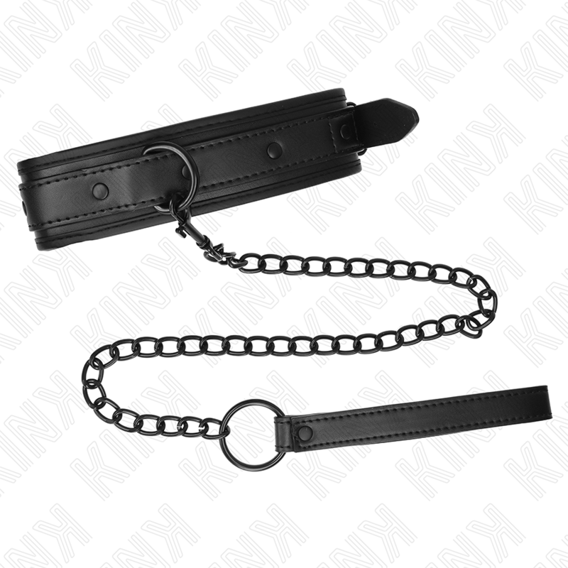 KINK - NEOPRENE BONDAGE COLLAR MODEL 2 WITH BELT 78 CM ADJUSTABLE 37.5 X 49.5 CM