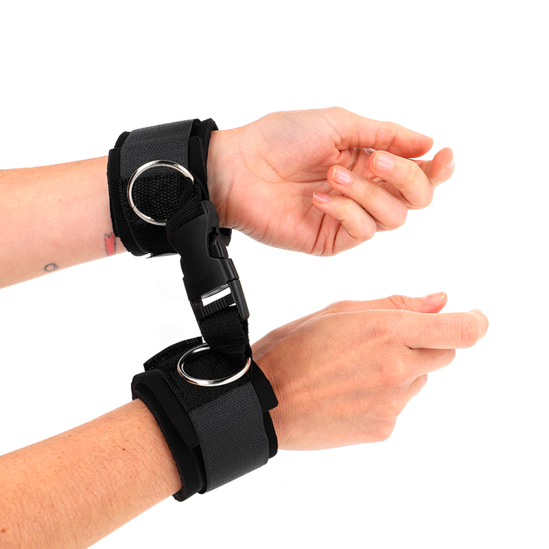 KINK - NEOPRENE HOOK&LOOP FASTENER WRIST RESTRAINTS BLACK ADJUSTABLE 22-34 CM