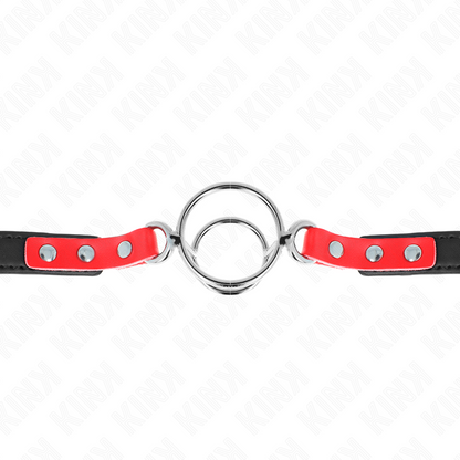 KINK - GAG COM MÚLTIPLOS O-RINGS 4 / 4,8 CM VERMELHO 38 X 56 CM