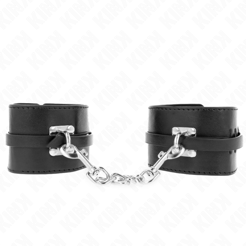 KINK - DELUXE LOCKING WRIST RESTRAINTS BLACK ADJUSTABLE 14.5-21 CM X 6 CM