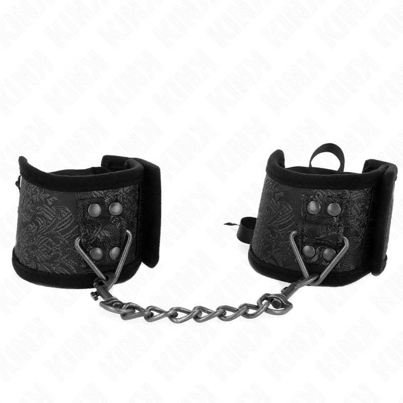 KINK - SCANDAL WRIST RESTRAINTS BLACK LACE DETAILS 24.5 CM X 6.5 CM