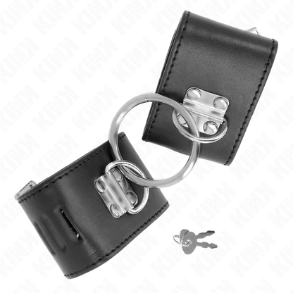 KINK - PULSO FIXO COM ANEL E FECHAMENTO DE CADEADO PRETO AJUSTÁVEL 16-23 CM X 5,5 CM