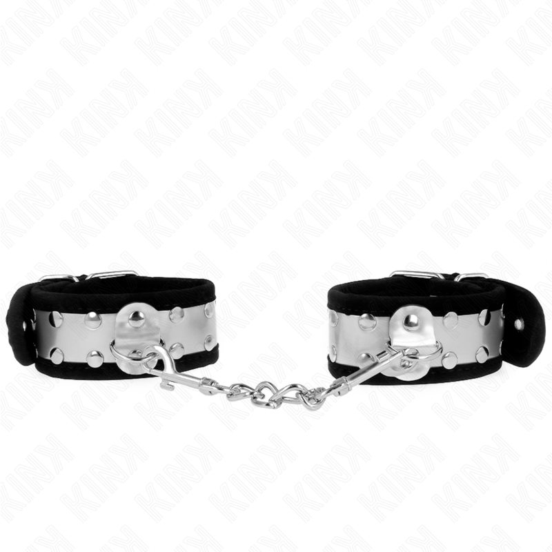 KINK - THIN WRIST RESTRAINTS BLACK / SILVER 30 X 4 CM