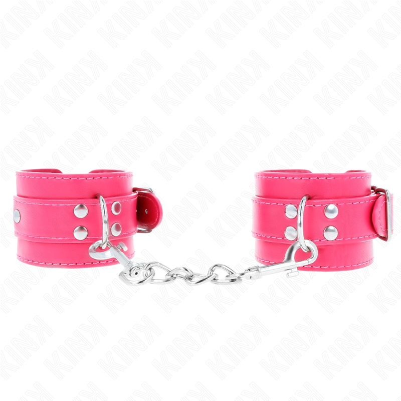 KINK - WRIST RESTRAINTS RASPBERRY ROSE WITH RASPBERRY ROSE LINING ADJUSTABLE 20-28 CM X 5.5 CM