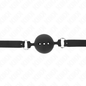 KINK - MORDAÇA COMPLETA DE SILICONE 55 x 2 CM COM BOLA DE 4,5 CM TAMANHO M PRETO AJUSTÁVEL 35-51 CM