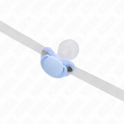 KINK - MORDAÇA EM FORMA DE CHUPETA AZUL CLARO 5,5 x 4 CM AJUSTÁVEL 43-60 CM
