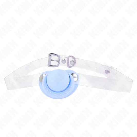 KINK - LIGHT BLUE PACIFIER SHAPED GAG 5.5 x 4 CM ADJUSTABLE 43-60 CM