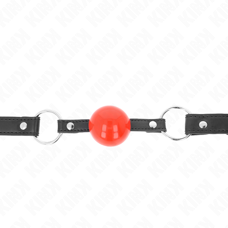 KINK - BALL 4 CM GAG WITH LOCK RED BALL BLACK STRAP 60 x 2 CM