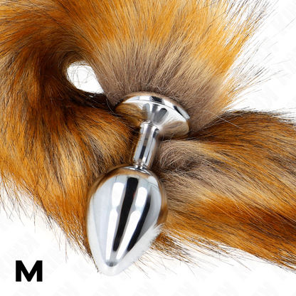 KINK - PLUG ANAL TAMANHO M 8 X 3,5 CM COM CAUDA SINTÉTICA 40 CM MARROM
