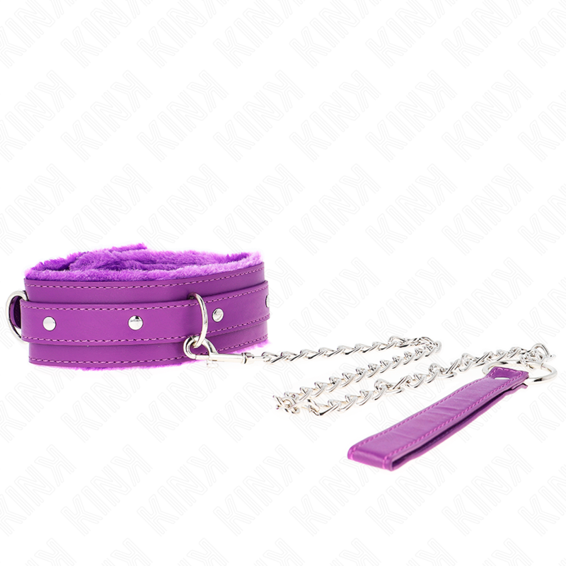 KINK - COLLAR WITH LEASH 65 CM WITH RESTRICTIONS PURPLE 36-42 CM X 5.5 CM