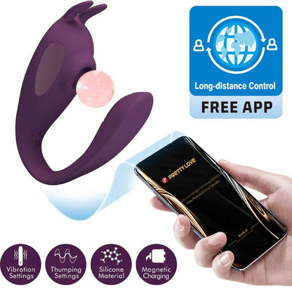 PRETTY LOVE - ESTIMULADOR E VIBRADOR SHEY APLICATIVO GRATUITO LONGA DISTÂNCIA ROXO