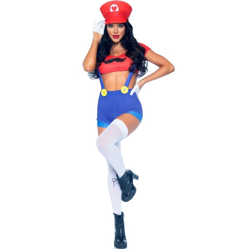 LEG AVENUE - TRAJE SEXY MARIO BROS VERMELHO/AZUL S