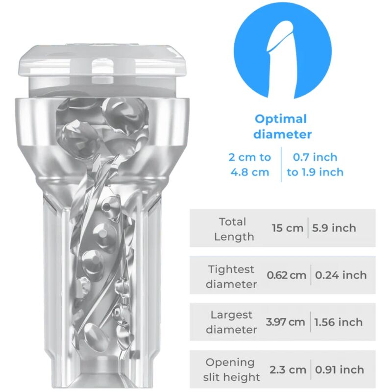 KIIROO - FEEL POCKET STROKER CRYSTAL BY KIIROO TRANSPARENT - Infernum Store