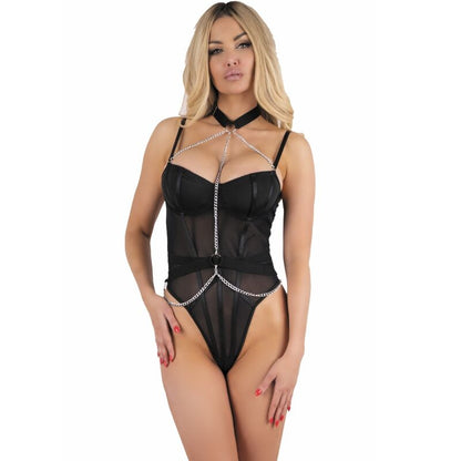 LIVCO CORSETTI FASHION - RUBIKA LC XG079 BODY COM GARGANTILHA PRETO XL