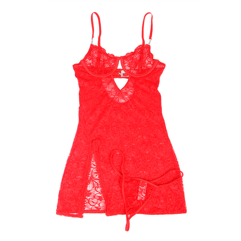 SUBBLIME - 954208 BABYDOLL DE RENDA COM ALÇAS AJUSTÁVEIS VERMELHO S/M