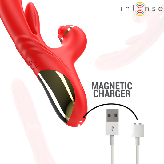 INTENSE - ROSALIA MULTIFUNCIONAL VIBRADOR 3 EM 1 VERMELHO