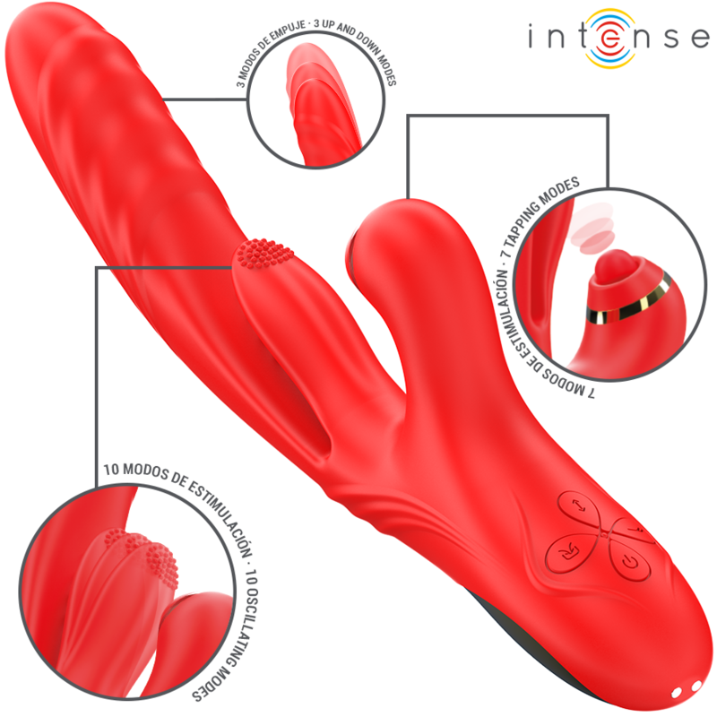 INTENSE - ROSALIA MULTIFUNCTION VIBRATOR 3 IN 1 RED