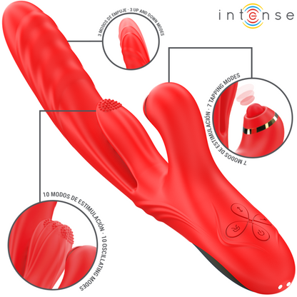 INTENSE - ROSALIA MULTIFUNCTION VIBRATOR 3 IN 1 RED - Infernum Store