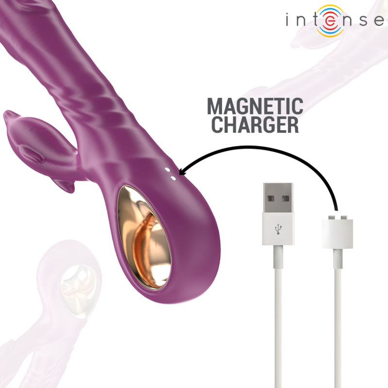 INTENSE - VIBRADOR MULTIFUNCIONAL HALLE COM LÍNGUA ESTIMULANTE DE GOLFINHOS ROXO