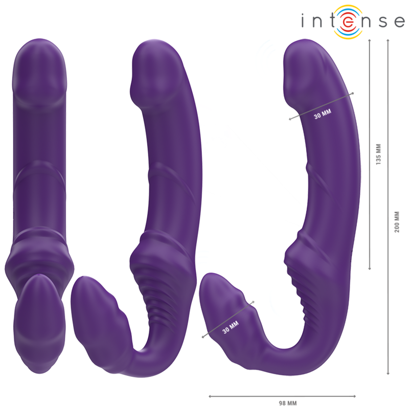 INTENSE - JILL VIBRADOR DUPLO 20 CM ROXO CONTROLE REMOTO