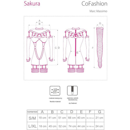 LIVCO CORSETTI FASHION - SAKURA CF 90357 MACACÃO + LUVAS COMPRIDAS + CINTO-LIGA PRETO L/XL