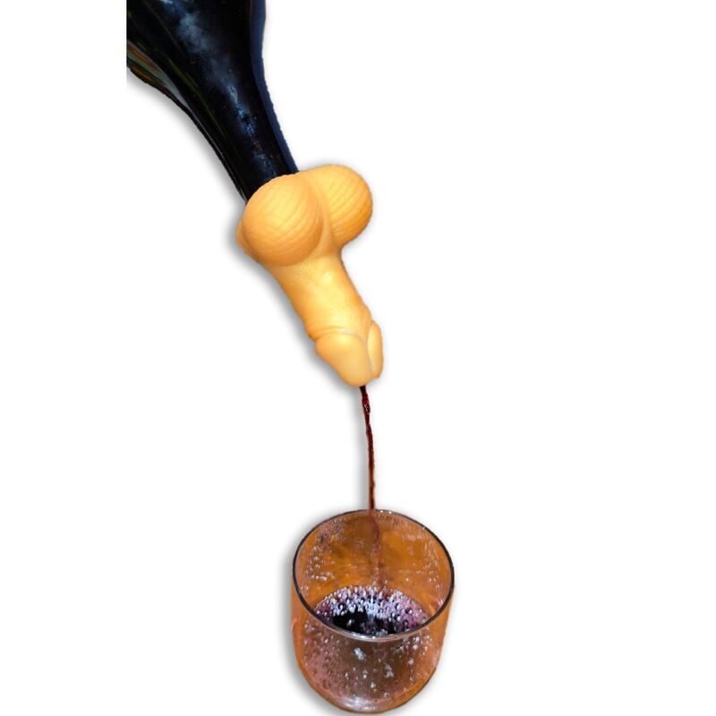 DIABLO PICANTE - DECANTADOR DE VINHO EM FORMATO DE PÊNIS DOURADO