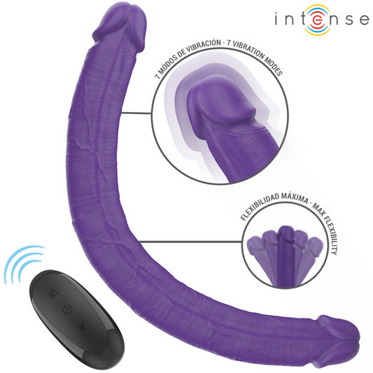 INTENSE - GUNTER DILDO DOUBLE VIBRATOR 40 CM PURPLE REMOTE CONTROL