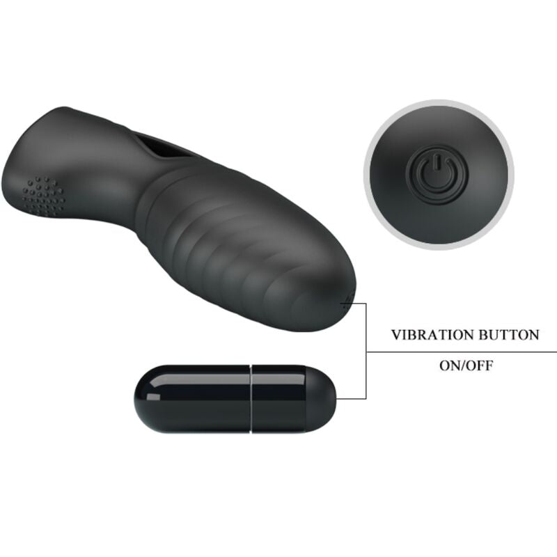 PRETTY LOVE - VIBRADOR DE DEDO DE SILICONE ALAN PRETO