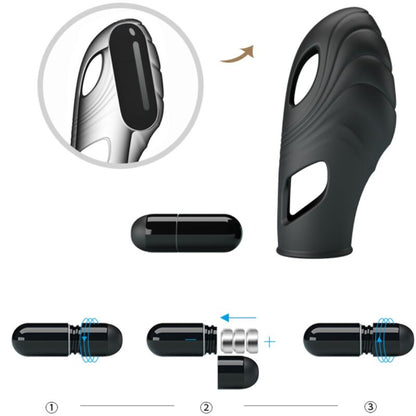 PRETTY LOVE - LICH SILICONE DEDO VIBRADOR PRETO