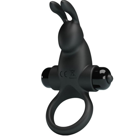 PRETTY LOVE - VIBRATING RING + RABBIT CLITORIS STIMULATOR 10 VIBRATIONS BLACK