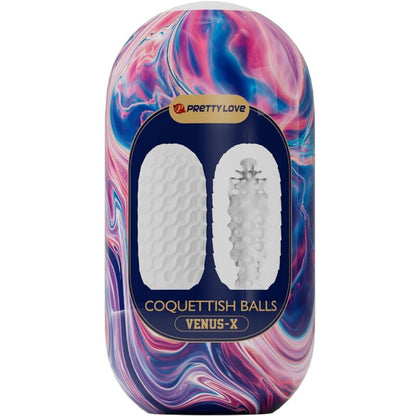 PRETTY LOVE - MASTURBADOR MASCULINO DE SILICONE COQUETTISH BALLS BRANCO